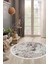 Halı Bej K1280 Saçaklı Yuvarlak Kesme Ince Yolluk Kilim Salon Halısı Modelleri 1