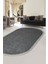 Halı Antrasit K1290 Saçaklı Oval Kesme Ince Yolluk Kilim Salon Halısı Modelleri 1