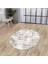 Halı Bej K1280 Yıkanabilir Yuvarlak Kesme Ince Yolluk Kilim Salon Halısı Modelleri 2