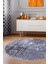 Halı Siyah 8881 Yıkanabilir Saçaksız Yuvarlak Kesme Ince Yolluk Kilim Salon Halısı Modeli 1