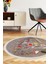 Halı Kahverengi Mutfak Saçaklı Yuvarlak Kesme Ince Yolluk Kilim Salon Halısı 1