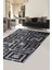 Halı Siyah K1320 Yıkanabilir Saçaklı Kesme Ince Yolluk Kilim Salon Halısı Modelleri 1