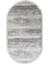 Halı Gri KY7056 Yıkanabilir Saçaklı Oval Kesme Ince Yolluk Kilim Salon Halısı 2