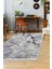 Halı Gri Granit Yıkanabilir Saçaklı Kesme Ince Yolluk Kilim 1