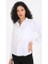 Beyaz Uzun Kollu Likrali Şık Smart Kadın Gömlek - BGG48 1