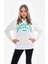 Beyaz Üç Iplik Şardonlu Brooklyn Baskılı Sweatshirt - BGS30 1