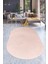 Peluş Halı Pembe Yıkanabilir Oval Post Kesme Yolluk Kilim 1
