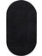 Peluş Halı Siyah Yıkanabilir Oval Post Kesme Yolluk Kilim 2