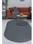Peluş Halı Koyu Gri Yıkanabilir Oval Kesme Post Yolluk Kilim 1
