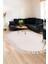 Peluş Halı Açık Vizon Saçaklı Oval Kesme Post Yolluk Kilim 1