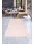 Peluş Halı Pembe Düz Desenli Saçaklı Kesme Post Yolluk Kilim 1