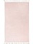 Peluş Halı Pembe Düz Desenli Saçaklı Kesme Post Yolluk Kilim 2