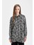 Relax Fit Zebra Desenli Uzun Kollu Gömlek Tunik Black 1