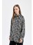 Relax Fit Zebra Desenli Uzun Kollu Gömlek Tunik Black 3