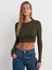31236 Uzun Kollu Crop Top-Siyah 1