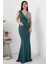 Kruvaze Yaka Uzun Balık Abiye Elbise 13213 5