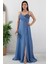 Saten Krep Askılı Elbise 13415 1