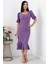Karpuz Kol Etek Ucu Volanlı Kısa Elbise 13422 3