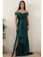 Askılı Pileli Saten Elbise 39423 5
