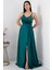 Saten Krep Askılı Elbise 13415 4
