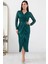 Kruvaze Yaka Yırtmaçlı Pulpayet Elbise AP-0156 4