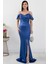 Göğüs Boncuklu Askılı Saten Elbise 39657 1