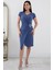 Beli Tokalı V Yaka Kısa Kol Anvelop Abiye Elbise 13444 5
