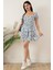 Gloplu Kat Kat Çiçekli Elbise 979-3024 1