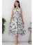 Halter Yaka Midi Çiçekli Elbise GRS3432 3