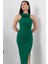 Gül Detay Yırtmaçlı Krep Elbise NY4264 2