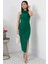 Gül Detay Yırtmaçlı Krep Elbise NY4264 3