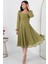 Kare Yaka Şifon Elbise DNS1302 3