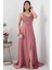Saten Krep Askılı Elbise 13415 3