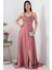 Saten Krep Askılı Elbise 13415 4
