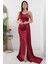Tek Omuz Göğüs Taşlı Elbise 39871 1