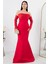 Straplez Uzun Kol Saten Elbise ECR5361 1
