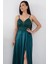 Göğüs Pullu Askılı Saten Elbise 39885 2