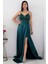 Göğüs Pullu Askılı Saten Elbise 39885 3