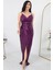 Askılı Yırtmaçlı Pulpayet Elbise 38845 4