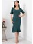 Karpuz Kol Etek Ucu Volanlı Kısa Elbise 13422 3