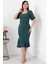Karpuz Kol Etek Ucu Volanlı Kısa Elbise 13422 4