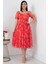 Kare Yaka Kısa Kol Tül Elbise GRS3455 5
