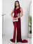 Beli Taşlı Yırtmaçlı Abiye Elbise ECR5301 3