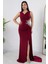Beli Taşlı Yırtmaçlı Abiye Elbise ECR5301 4