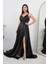 Simli Saten Askılı Abiye Elbise DMN4613 5