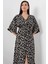 Kruvaze Yaka Viskon Elbise VRN7625 2