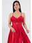 Askılı Çiçekli Saten Elbise ECR4981 2