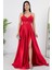 Askılı Çiçekli Saten Elbise ECR4981 3
