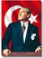 Gururlu Duruşuyla Atatürk ve Türk Bayrağı Kanvas Tablo 1