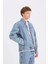 %100 Pamuk Kolej Yaka Fermuarlı Cepli Denim Ceket D0420AX24AU 3